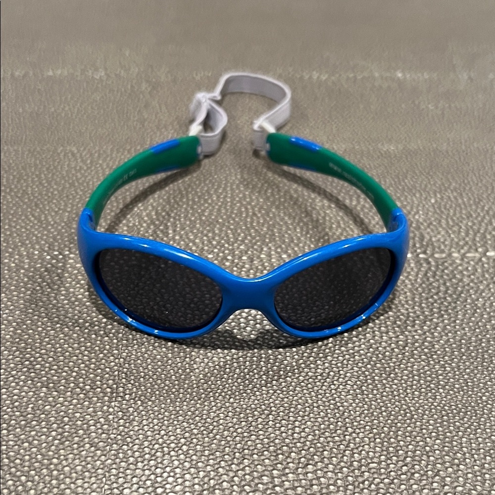 Blue & Green Kids Sunglasses with White Strap